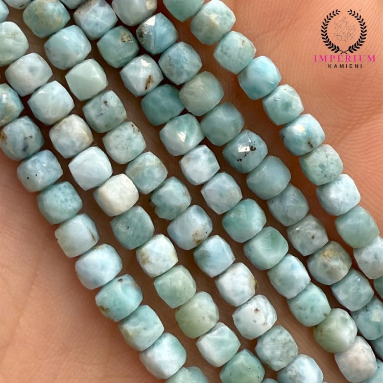 Larimar / kostka fasetowana / ok.4mm