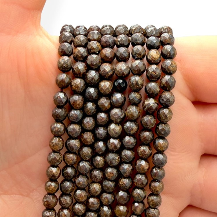 Bronzyt / kulka fasetowana / ok. 4mm