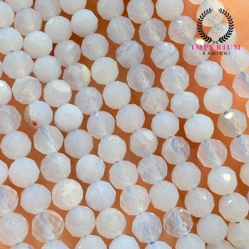 Chalcedon niebieski / kulka fasetowana / ok. 4mm