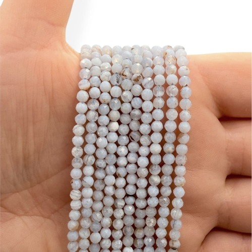 Chalcedon Niebieski / kulka fasetowana / ok. 3mm