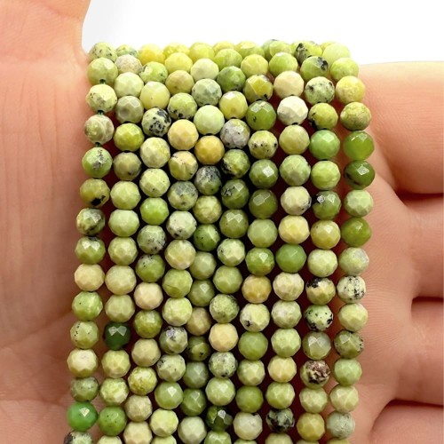 Chryzopraz / kulka fasetowana / ok. 4mm