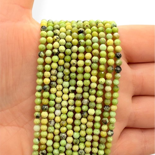 Chryzopraz / kulka fasetowana / ok. 3mm