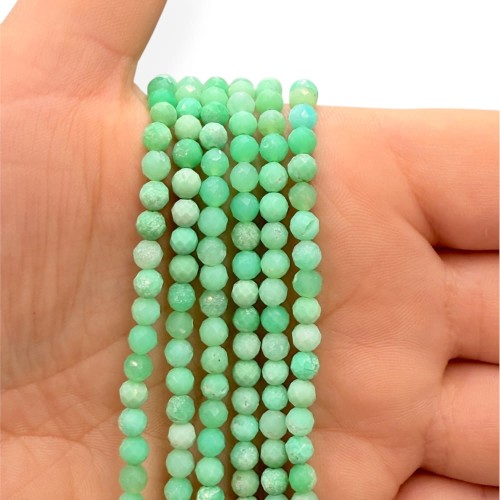 Chryzopraz Australijski / kulka fasetowana / ok. 4mm