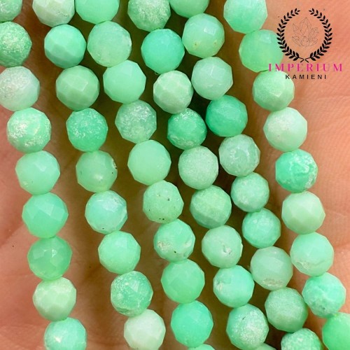 Chryzopraz Australijski / kulka fasetowana / ok. 4mm