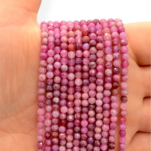 Rubin Jasny / kulka fasetowana / ok. 3mm
