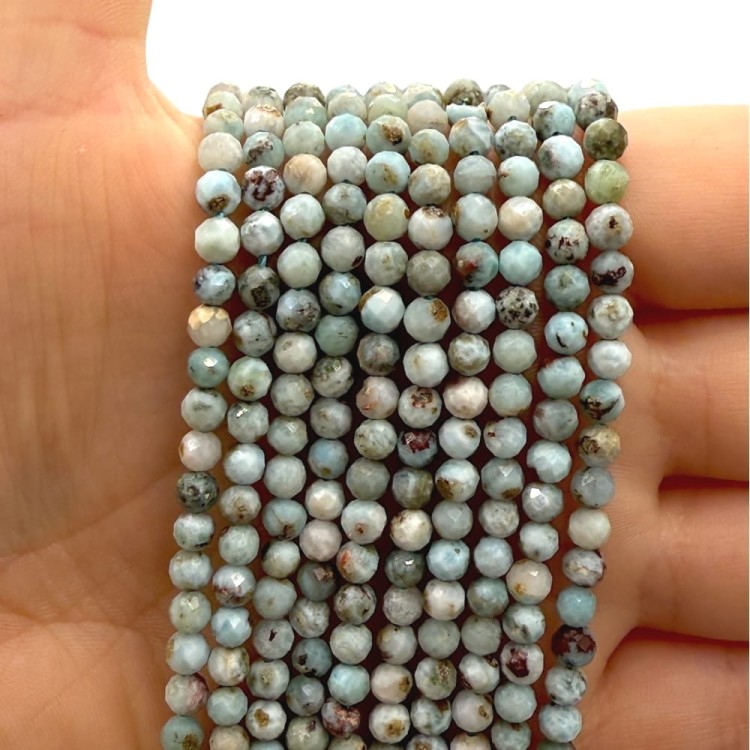 Larimar / kulka fasetowana / ok.4mm