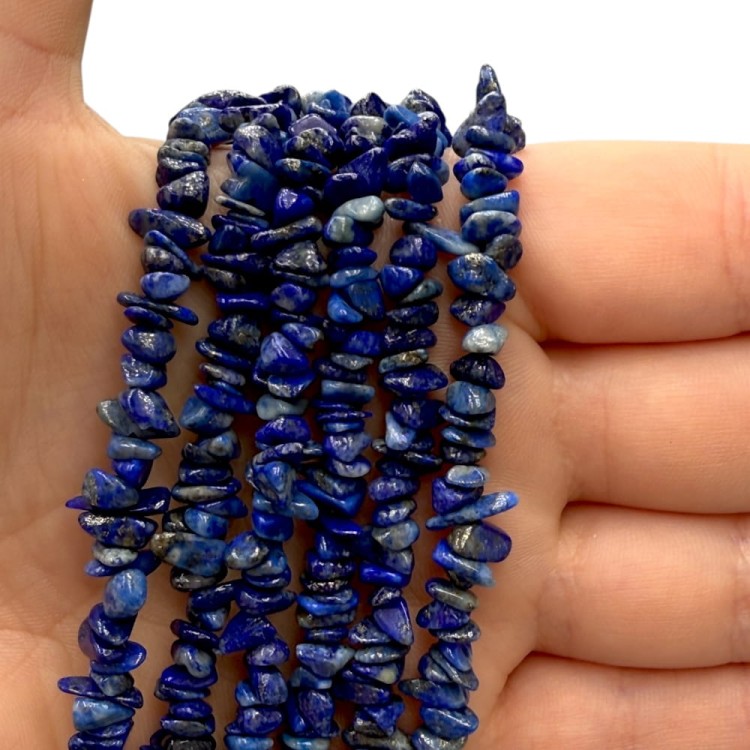 Lapis Lazuli / sieczka - 80 cm gładka / ok. 3x5mm