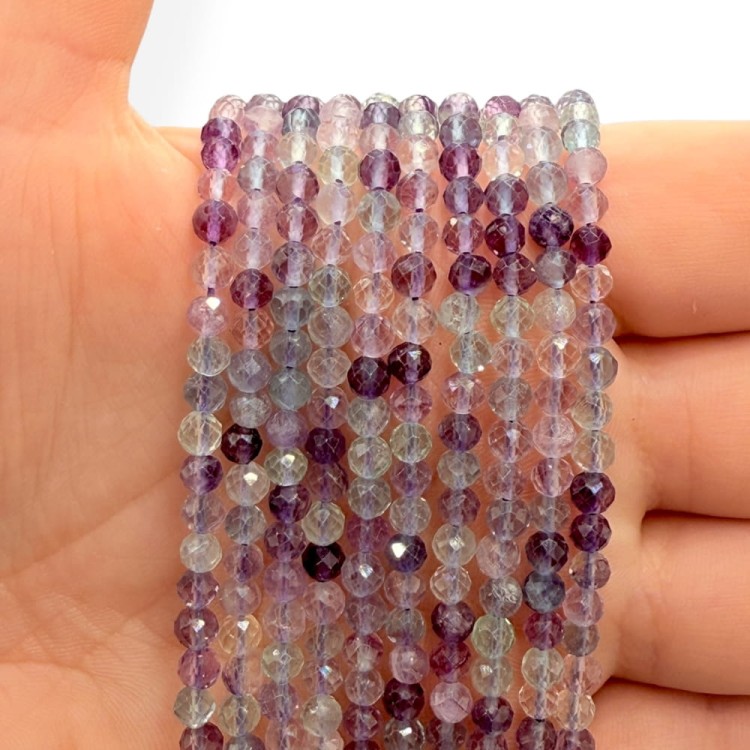 Fluoryt Ciemny / kulka fasetowana / ok. 4mm