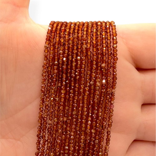 Granat Pomarańczowy - Hessonit / kulka fasetowana / ok. 2mm