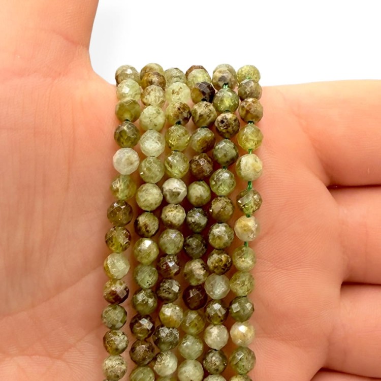 Granat Zielony / kulka fasetowana / ok. 5mm