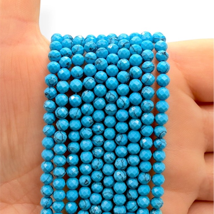 Howlit "Turkusowy" / kulka fasetowana / ok. 4mm