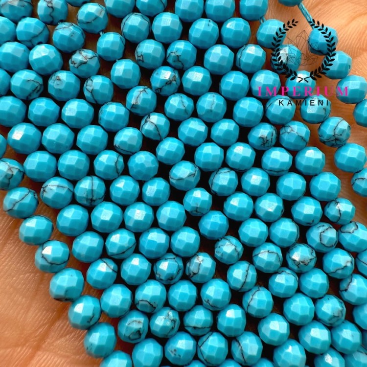 Howlit "Turkusowy" / kulka fasetowana / ok. 4mm