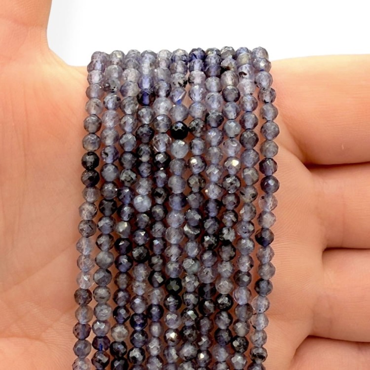 Iolit / kulka fasetowana / ok. 3mm