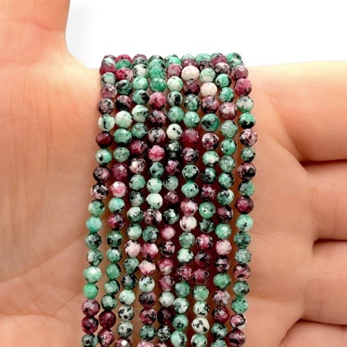 Jadeit Turkusowy / kulka fasetowana / ok. 3mm