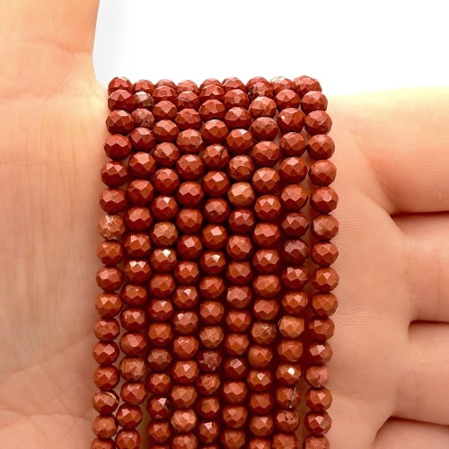 Jaspis Czerwony / kulka fasetowana / ok. 4mm