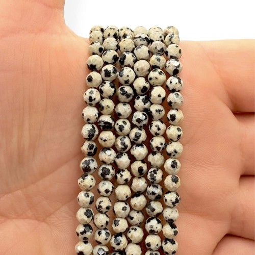 Jaspis Dalmatyński / kulka fasetowana / ok. 4mm