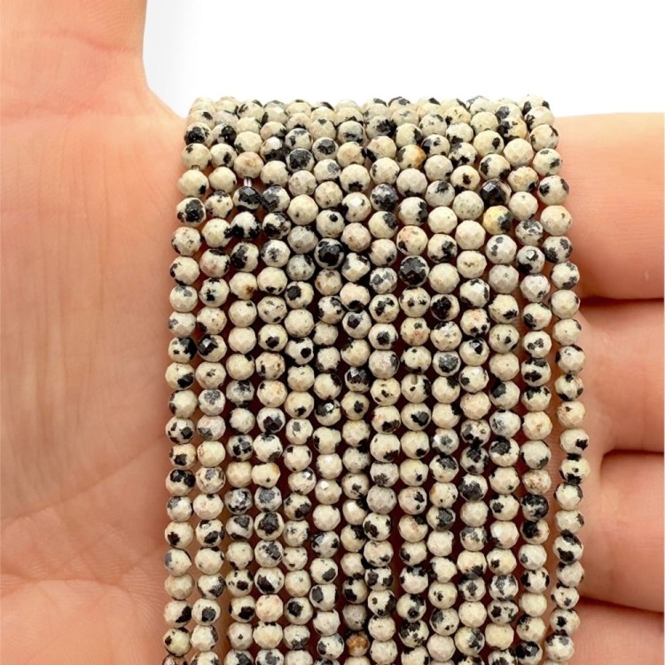 Jaspis Dalmatyński / kulka fasetowana / ok. 3mm