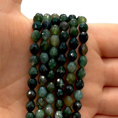 Agat Mszysty / oliwka fasetowana / ok. 5x7mm