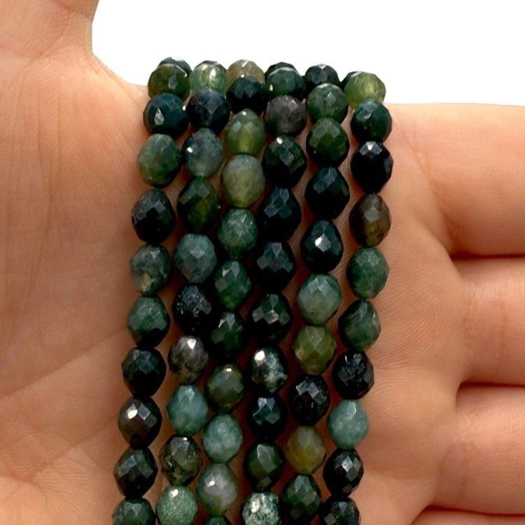 Agat Mszysty / oliwka fasetowana / ok. 5x7mm