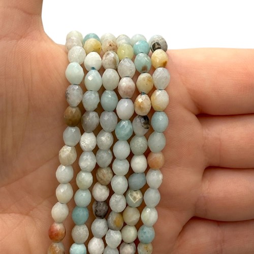 Amazonit Multi-color / oliwka fasetowana / ok. 5x7mm