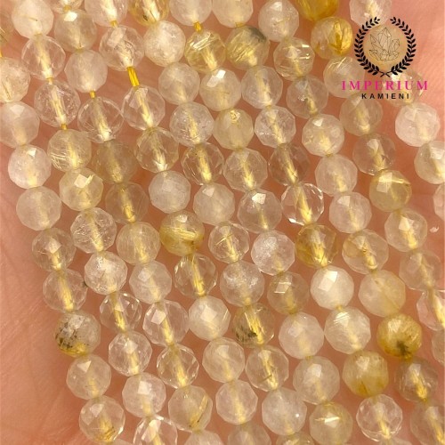 Kwarc z Rutylem / kulka fasetowana / ok. 4mm