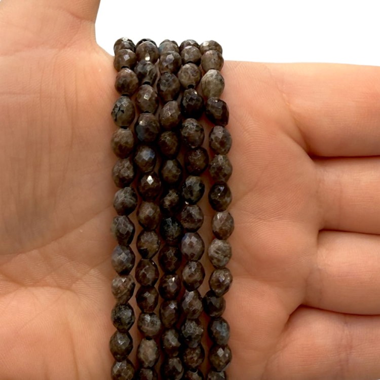 Labradoryt Kawowy / oliwka fasetowana / ok. 5x7mm