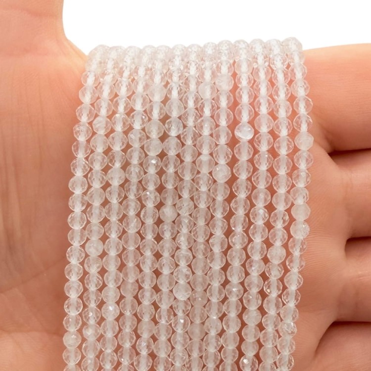 Kryształ Górski / kulka fasetowana / ok. 3mm