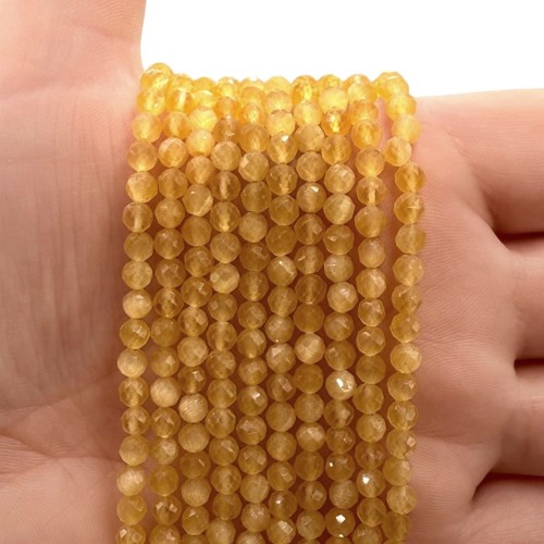 Kwarc Żółty / kulka fasetowana / ok. 4mm