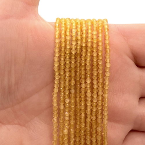 Kwarc Żółty / kulka fasetowana / ok. 2mm