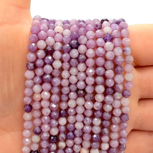 Lepidolit / kulka fasetowana / ok. 4mm