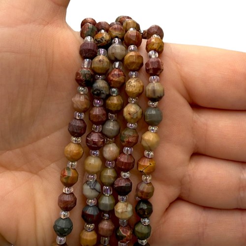 Turkus czerwony / baryłka fasetowana / ok. 6x5,5mm