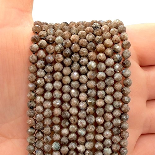 Labradoryt Kawowy / kulka fasetowana / ok. 4mm