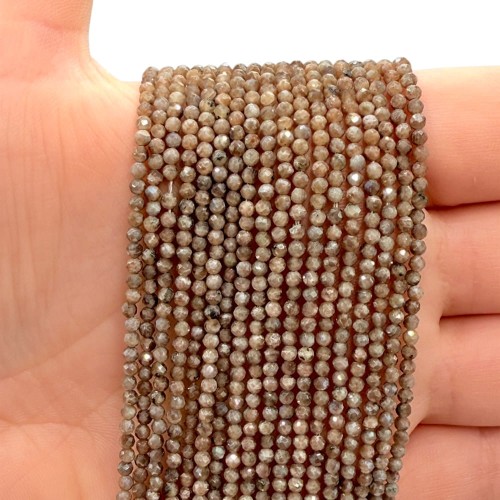 Labradoryt Kawowy / kulka fasetowana / ok. 2mm