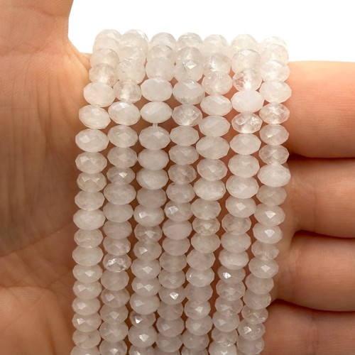 Jadeit biały / oponka fasetowana / ok. 6x4mm