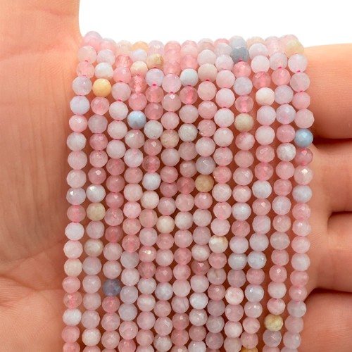 Morganit / kulka fasetowana / ok. 4mm