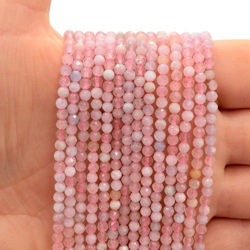 Morganit / kulka fasetowana / ok. 3mm