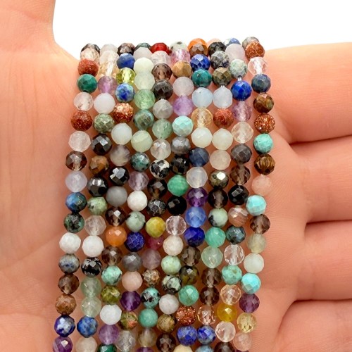 MIX Kamieni / kulka fasetowana / ok. 4mm