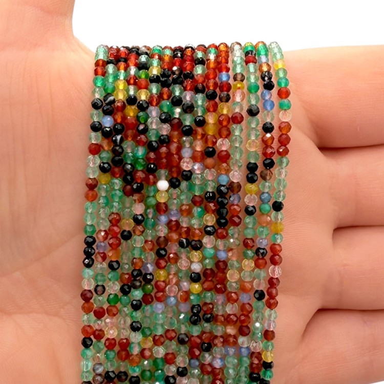 MIX kamieni / kulka fasetowana / ok. 2mm