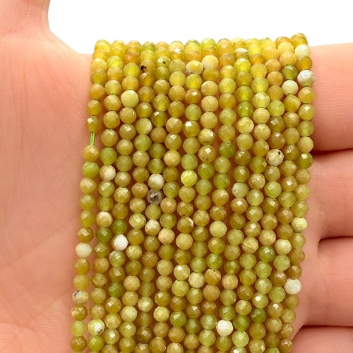 Nefryt / kulka fasetowana / ok. 3 mm