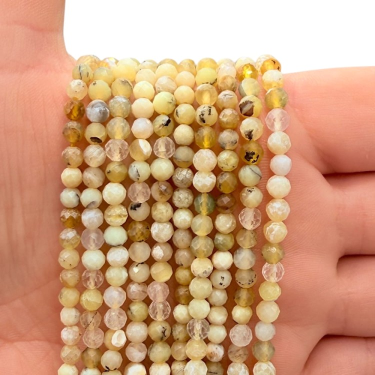 Opal Żółty / kulka fasetowana / ok. 4mm