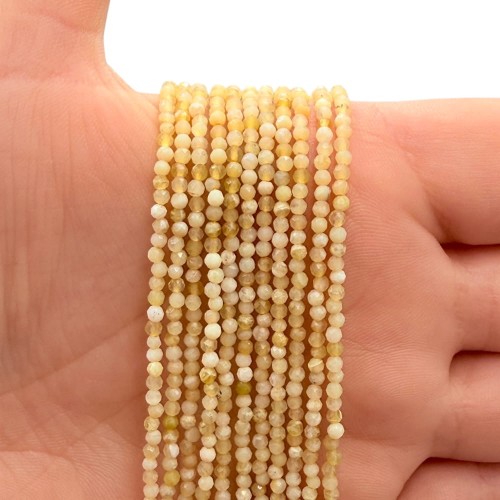 Opal Żółty / kulka fasetowana / ok. 2mm