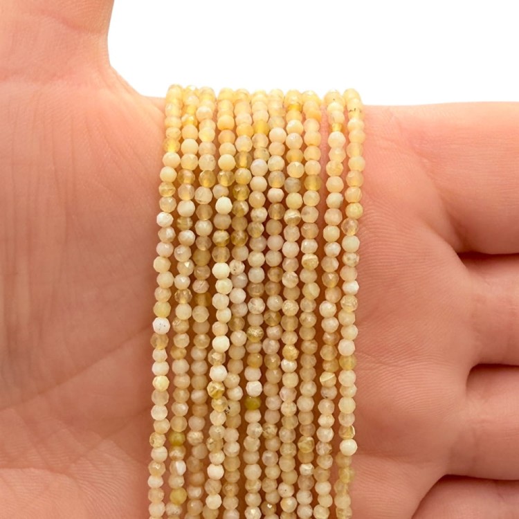 Opal Żółty / kulka fasetowana / ok. 2mm