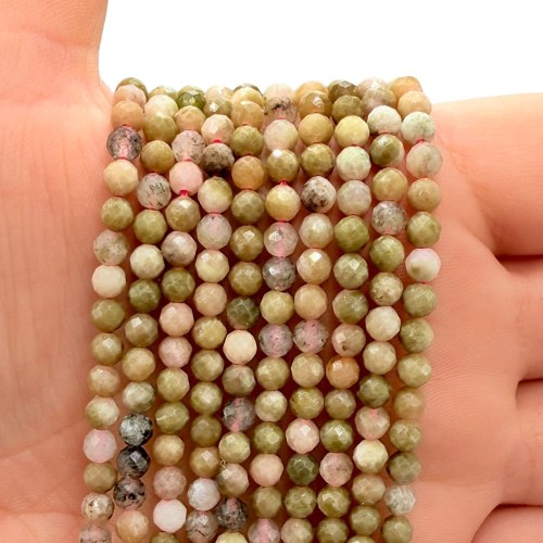 Opal Pistacjowy / kulka fasetowana / ok. 4mm