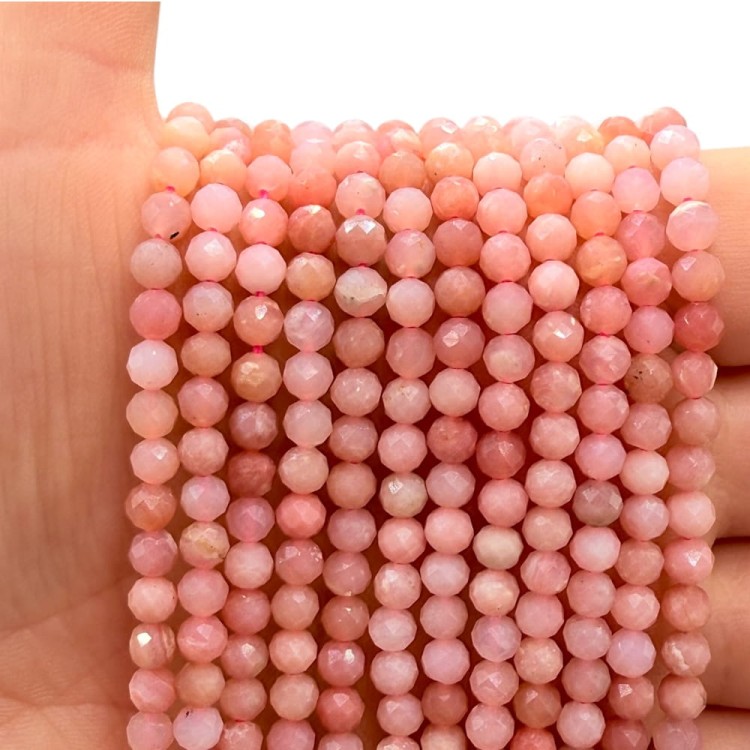 Opal Peruwiański Ciemny / kulka fasetowana / ok. 4mm