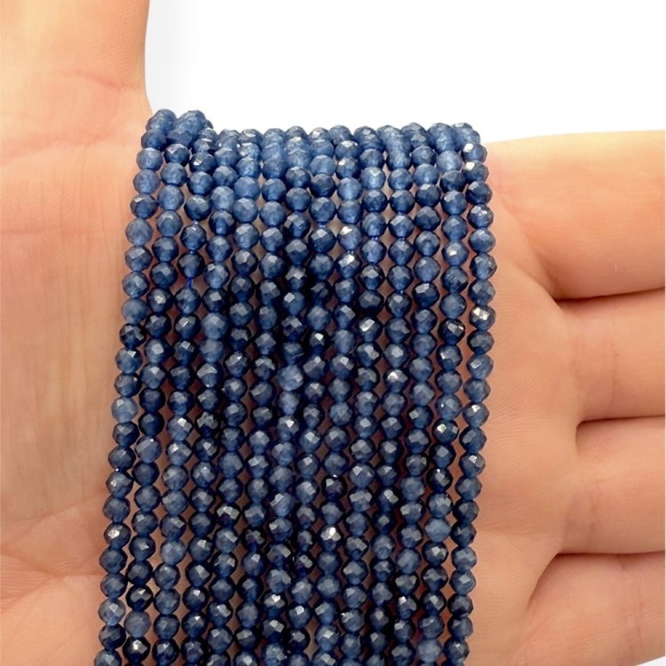Jadeit Dark Blue / kulka fasetowana / ok. 3mm