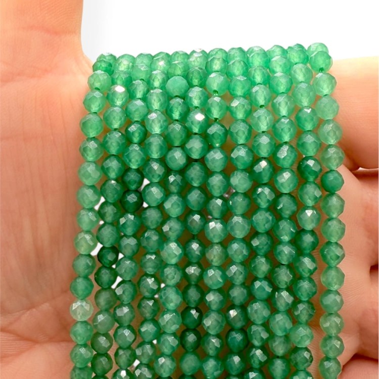 Jadeit Green / kulka fasetowana / ok. 4mm