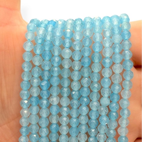 Jadeit Blue / kulka fasetowana / ok. 4mm