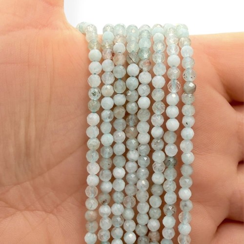Jadeit Niebieski Jasny / kulka fasetowana / ok. 3mm