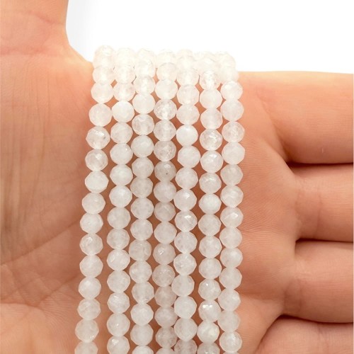 Jadeit Biały / kulka fasetowana / ok. 4mm