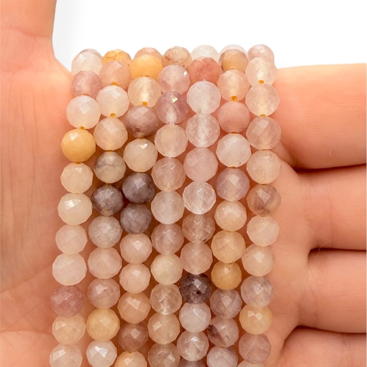 Kwarc Lilac / kulka fasetowana / ok. 6mm